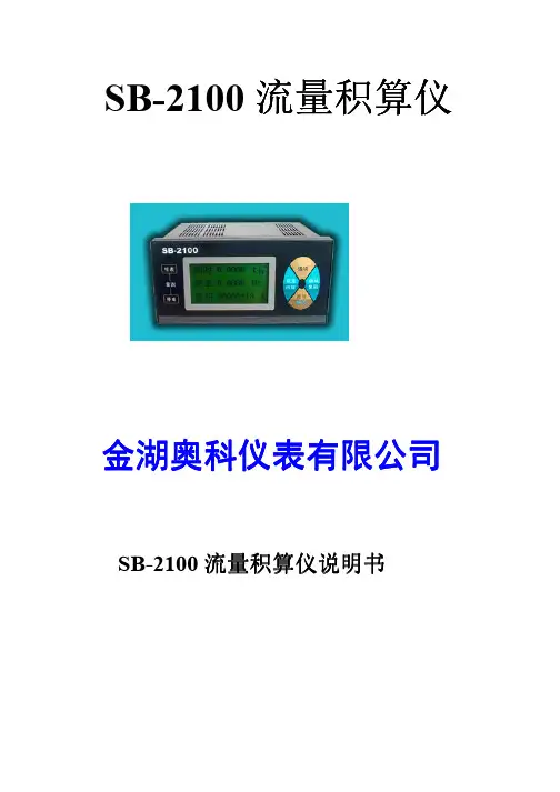 SB 2100流量积算仪说明书