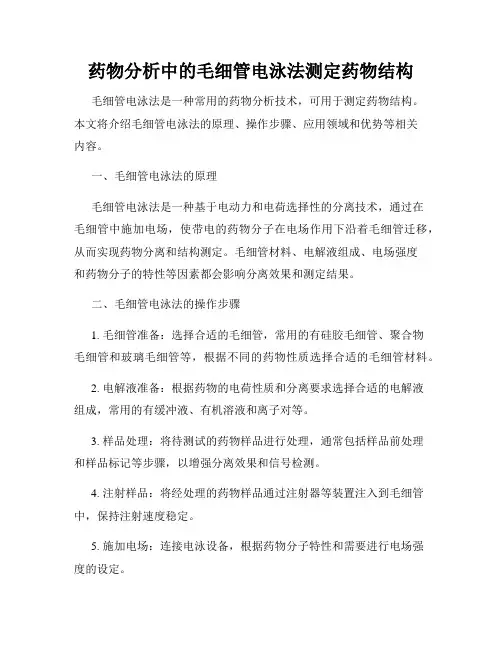 药物分析中的毛细管电泳法测定药物结构