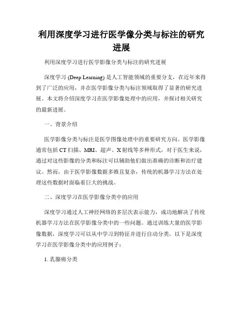 利用深度学习进行医学像分类与标注的研究进展