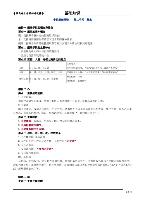 中医基础理论——第二单元 藏象