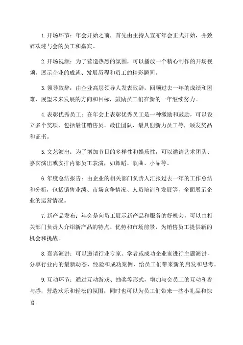 房地产企业年会活动流程
