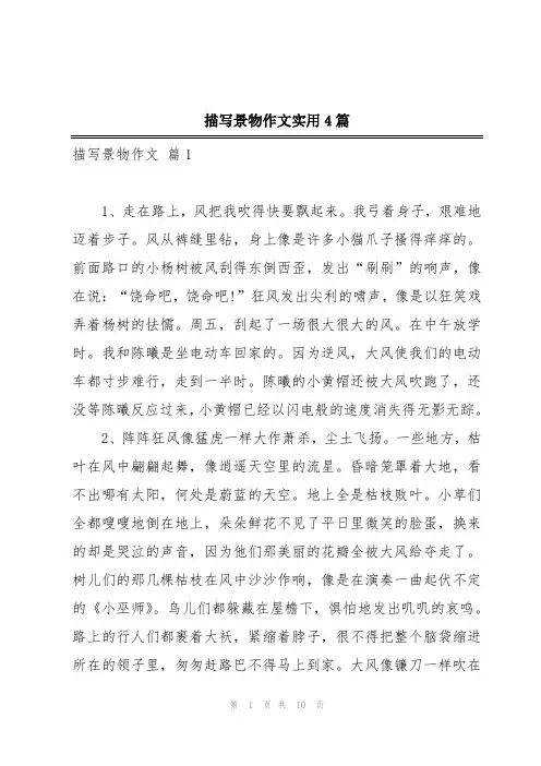描写景物作文实用4篇