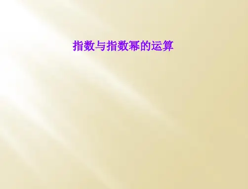 指数与指数幂的运算
