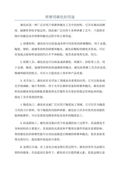 研磨用碳化硅用途