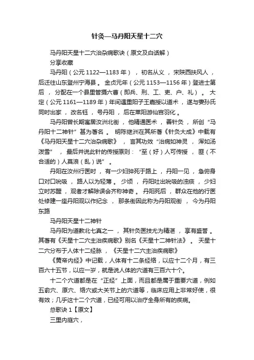 针灸—马丹阳天星十二穴