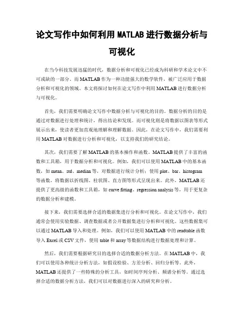 论文写作中如何利用MATLAB进行数据分析与可视化