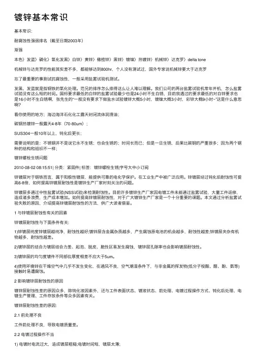 镀锌基本常识