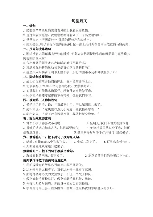 小学语文四五年级句型练习