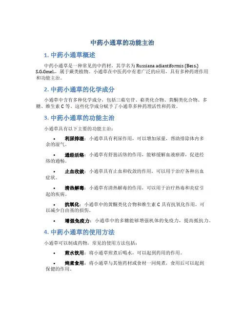 中药小通草的功能主治