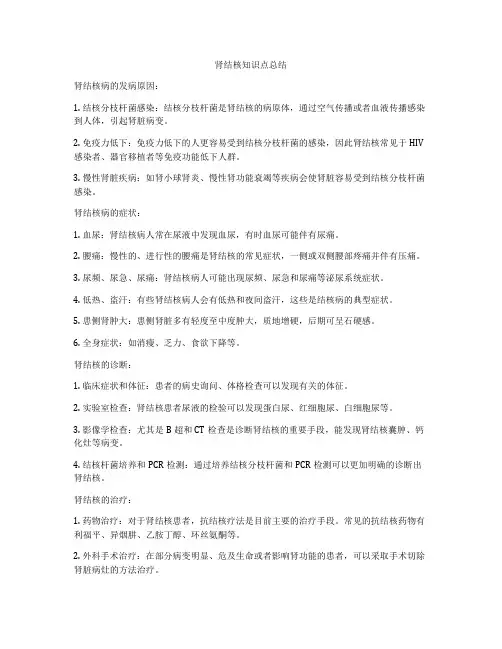 肾结核知识点总结