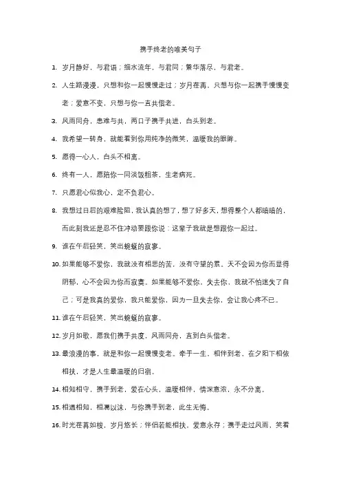 携手终老的唯美句子