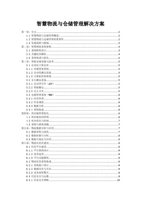 智慧物流与仓储管理解决方案