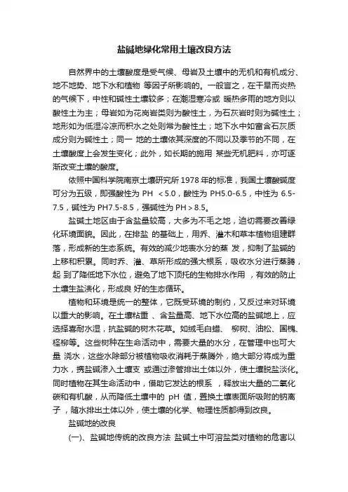 盐碱地绿化常用土壤改良方法