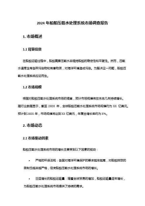 2024年船舶压载水处理系统市场调查报告