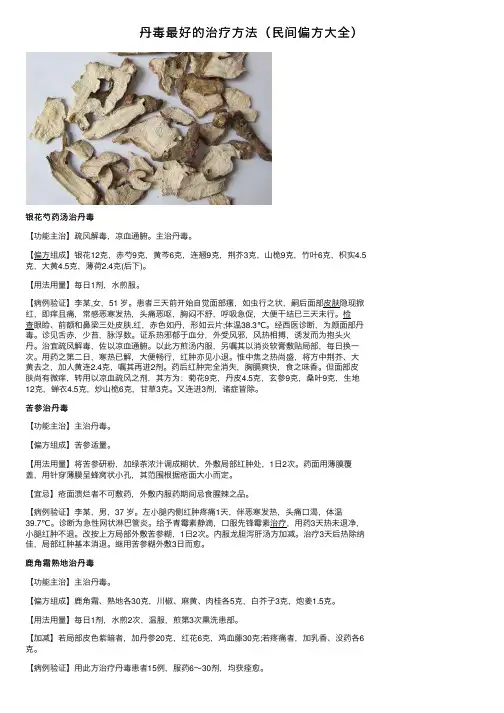 丹毒最好的治疗方法（民间偏方大全）