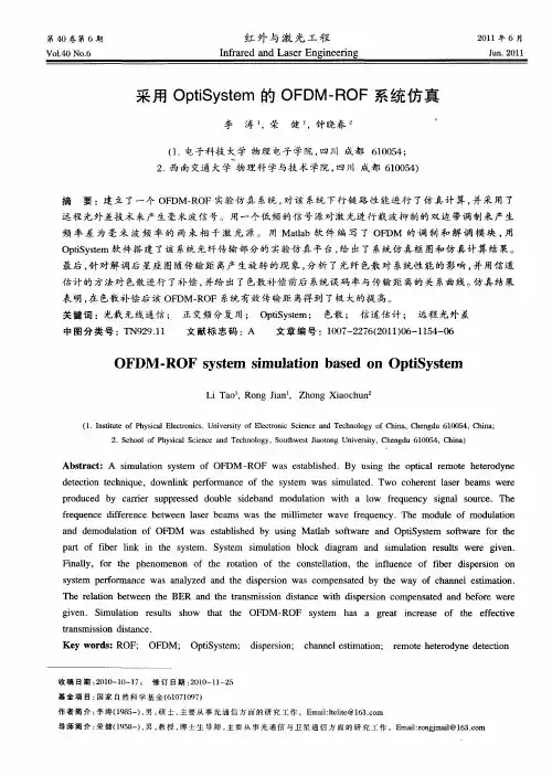 采用OptiSystem的OFDM-ROF系统仿真