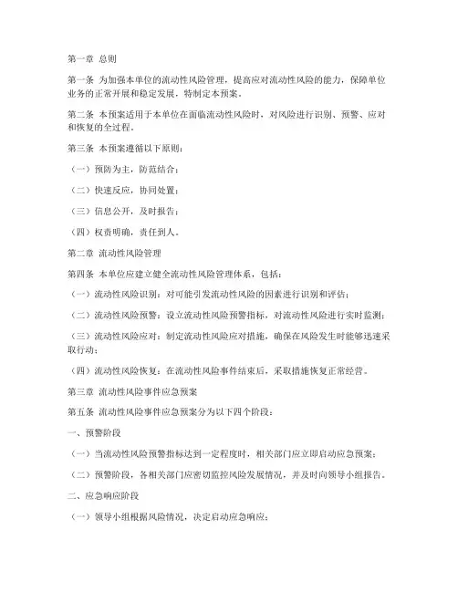 流动性_应急预案