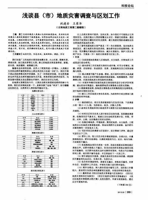 浅谈县(市)地质灾害调查与区划工作