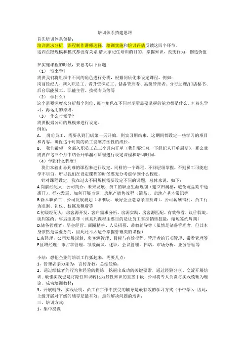 培训体系的搭建思路