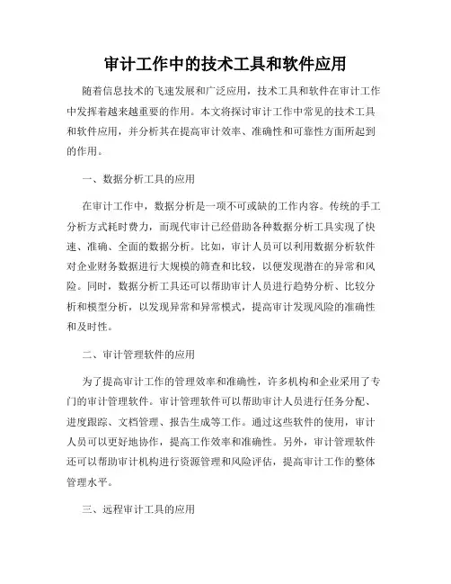 审计工作中的技术工具和软件应用