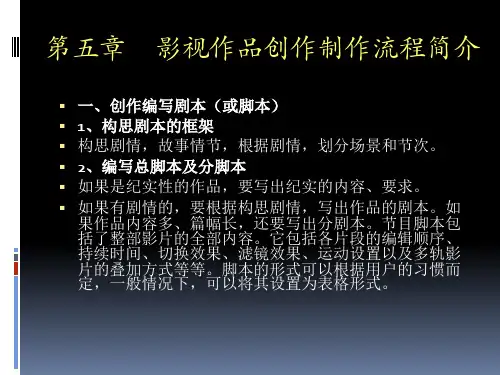影视作品创作制作流程简介