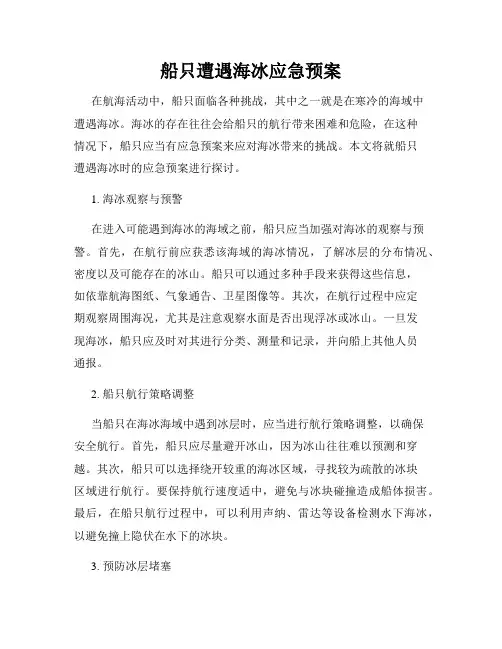 船只遭遇海冰应急预案