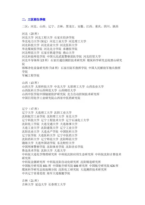 研究生考试调剂二区三区学校