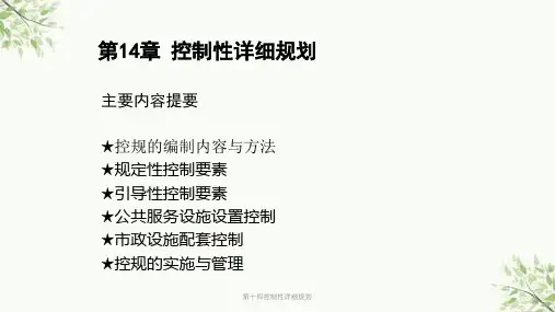 第十四控制性详细规划课件