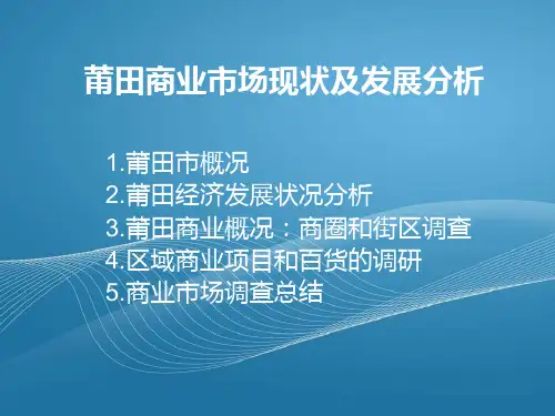 莆田商业市场调研报告