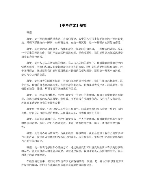 【中考作文】凝望