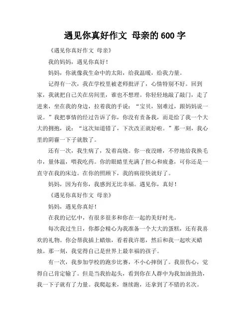 遇见你真好作文 母亲的600字