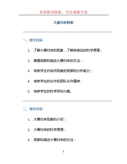 大雁归来教案 (2)