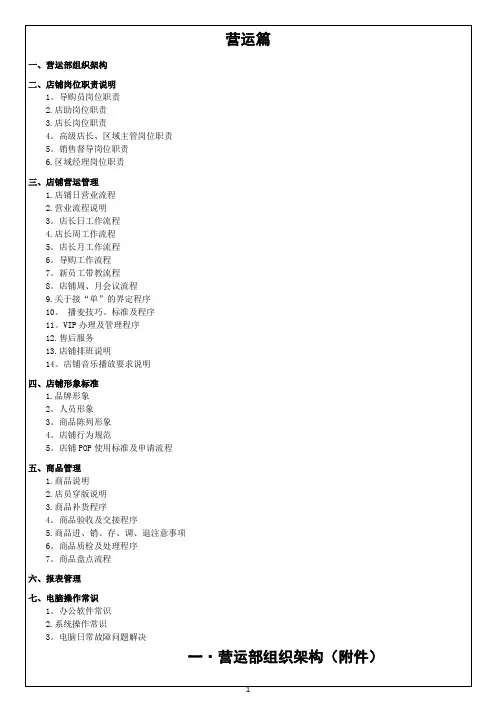 服装店营运手册-从职责到日常工作细则(全41页)