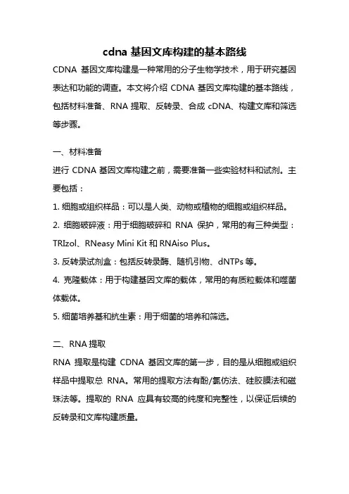 cdna基因文库构建的基本路线