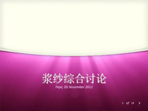 浆纱综合讨论