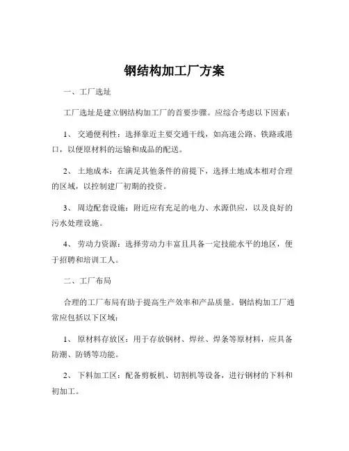 钢结构加工厂方案