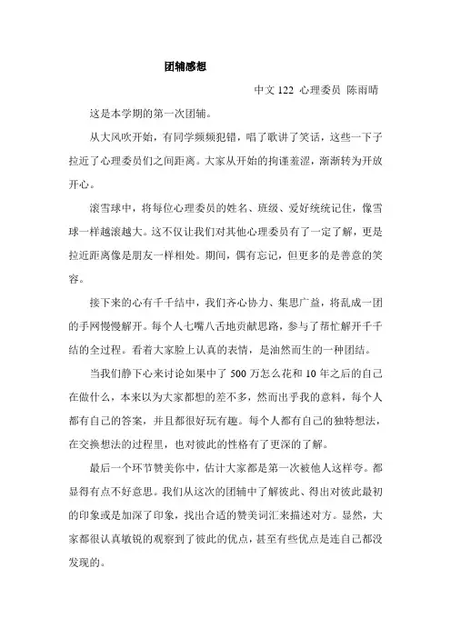 团辅感想
