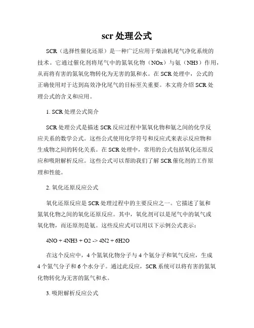 scr处理公式