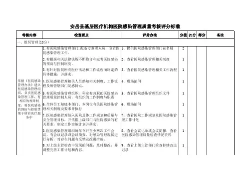 基层医院感染管理考核标准1 (1)