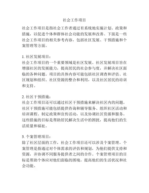 社会工作项目