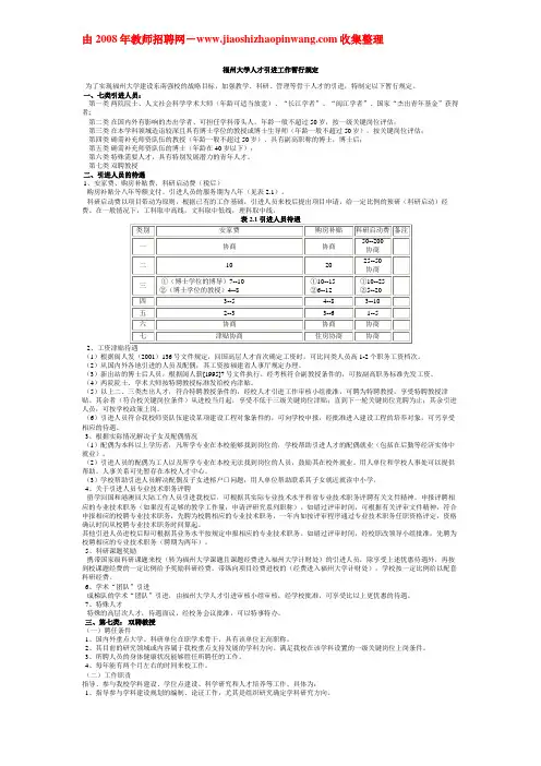 福州大学人才引进工作暂行规定