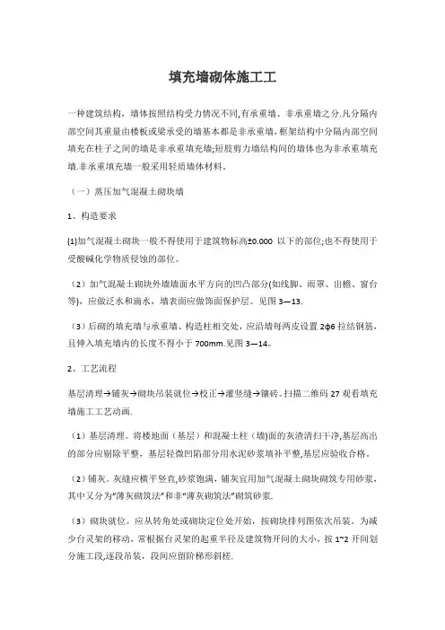 填充墙砌体施工工艺