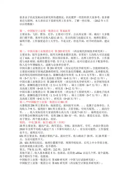 西安各大研究所待遇(超详细)