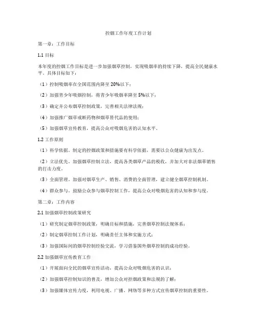 控烟工作年度工作计划
