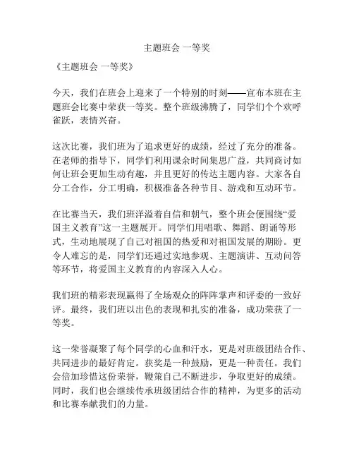 主题班会 一等奖