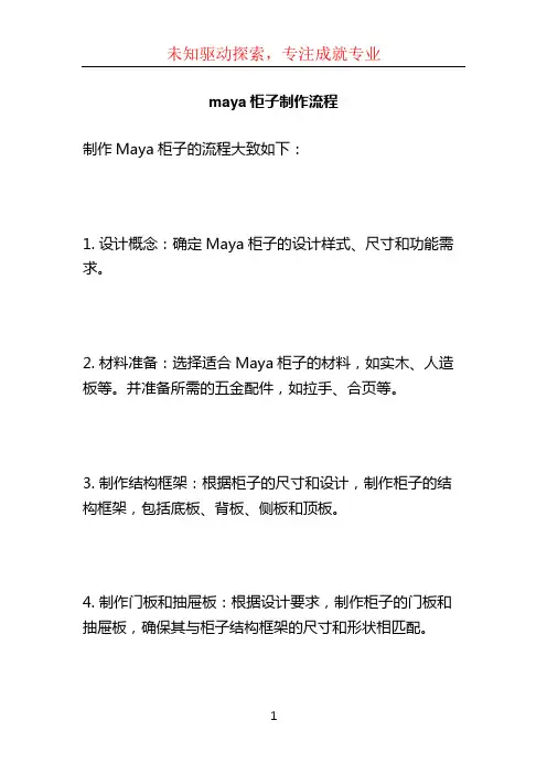 maya柜子制作流程