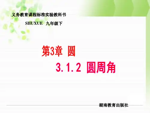 湘教版九年级下3.1.2圆周角课件ppt