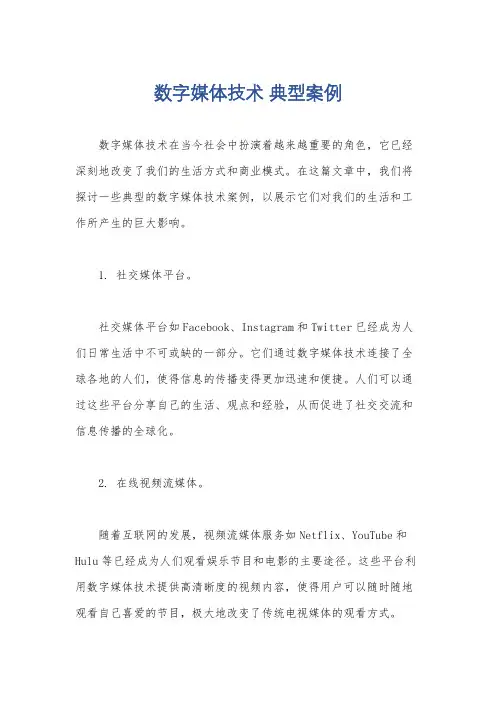 数字媒体技术 典型案例