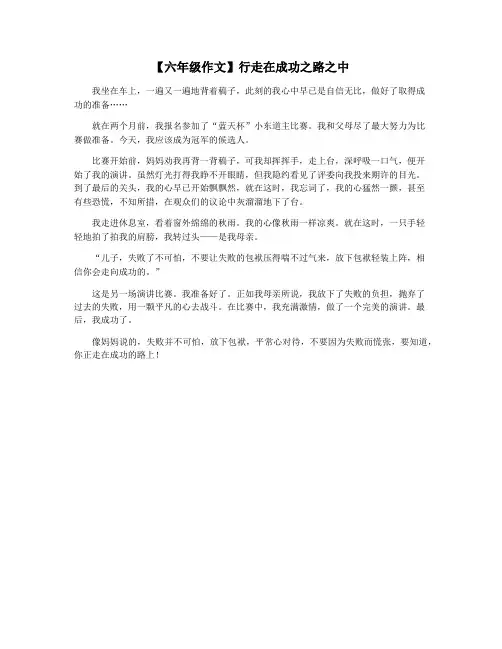 【六年级作文】行走在成功之路之中