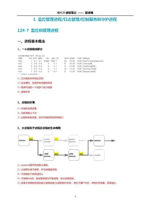 RHCE笔记(监控管理进程-日志管理-控制服务和守护进程)